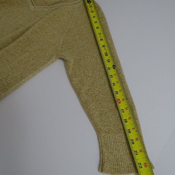Liz Claiborne V-Neck Knit Sweater Women Size L Gold Long Sleeve Holiday Party - Picture 8 of 9